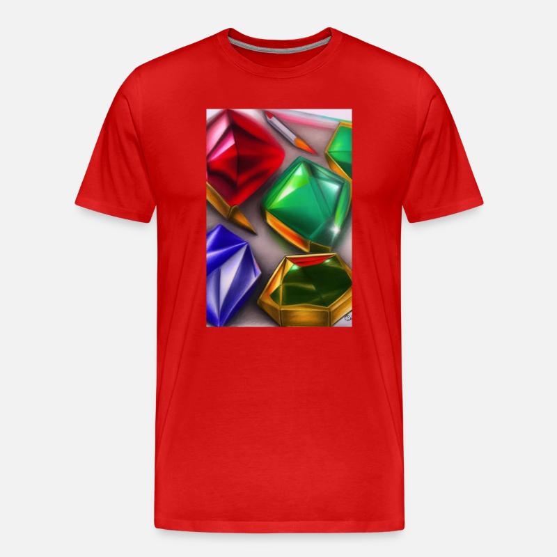 Edelsteine - Männer Premium Bio T-Shirt - Rot