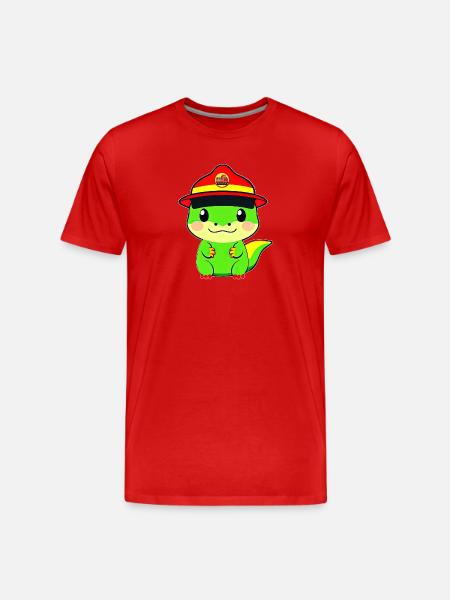 Dinosaur Fire Department - Men's Premium Organic T-Shirt - red