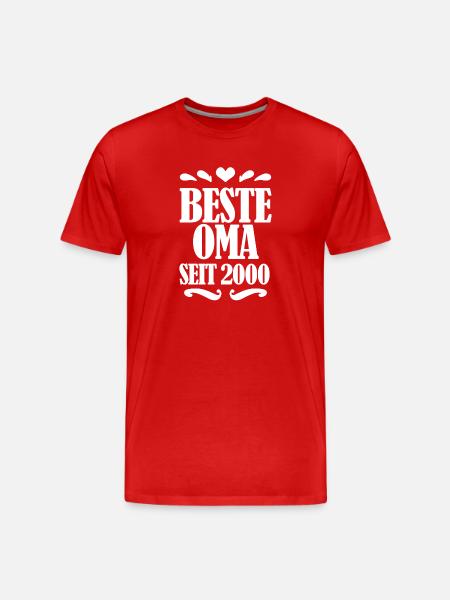 Beste Oma seit 2000 - Oma Geschenk - Männer Premium Bio T-Shirt - Rot