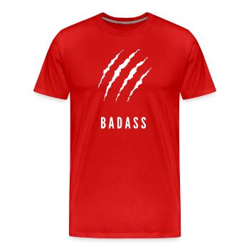 Badass Tiger Krallen Selbstbewusst Statement - Männer Premium Bio T-Shirt - Rot - Vorne - Damien (186cm)
