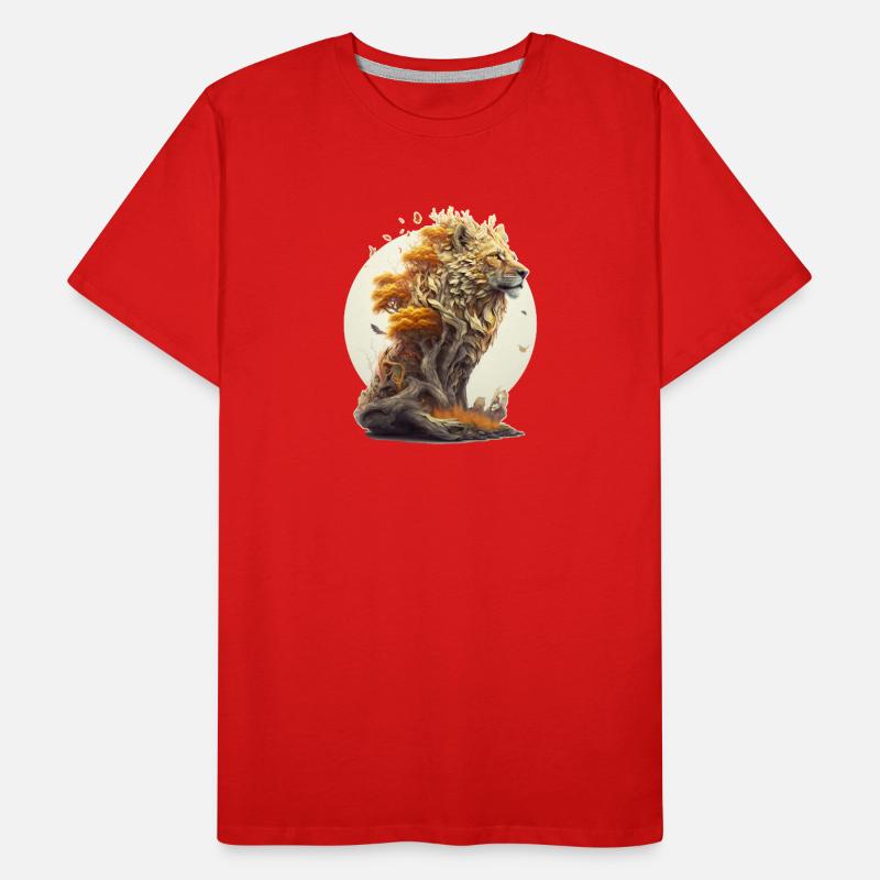 Löwe mit Savannen Körper, Abstraktes Löwen Design Männer Premium Bio T-Shirt