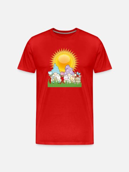 Sunny Spring Gnomes Parade - Men's Premium Organic T-Shirt - red