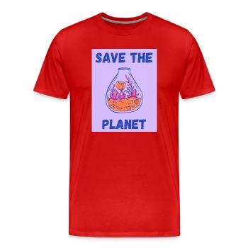 ÖKOLOGIE. PLANET. NATUR. GARTEN. BAUM. BLUME - Männer Premium Bio T-Shirt - Rot - Vorne - Damien (186cm)