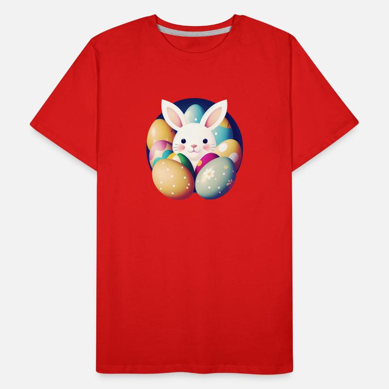 Osterhase mit Ostereiern Männer Premium Bio T-Shirt