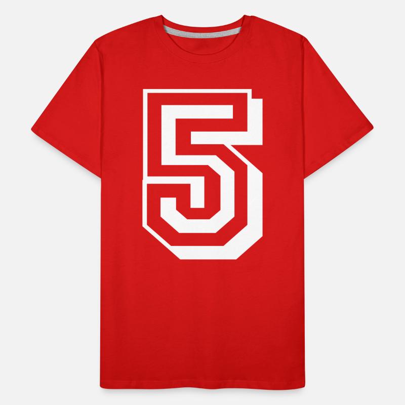 5 Cinq chiffres d’anniversaire blanc T-shirt bio Premium Homme