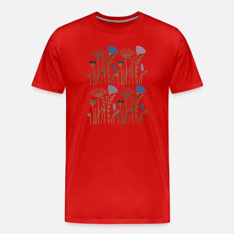trockenblumen blumenwiese - Männer Premium Bio T-Shirt - Rot