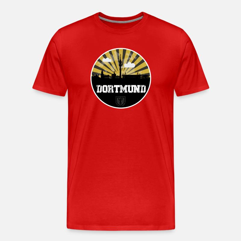 Dortmund Skyline Heimspiel - Männer Premium Bio T-Shirt - Rot
