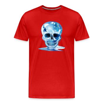 Tête de mort fondue extravagante dans les couleurs de la glace - T-shirt bio Premium Homme - rouge - Devant - Damien (186cm)