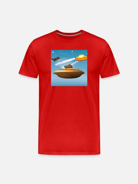 UFO Caps - Men's Premium Organic T-Shirt - red