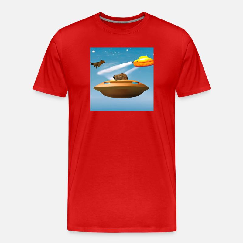 UFO-Kappen - Männer Premium Bio T-Shirt - Rot