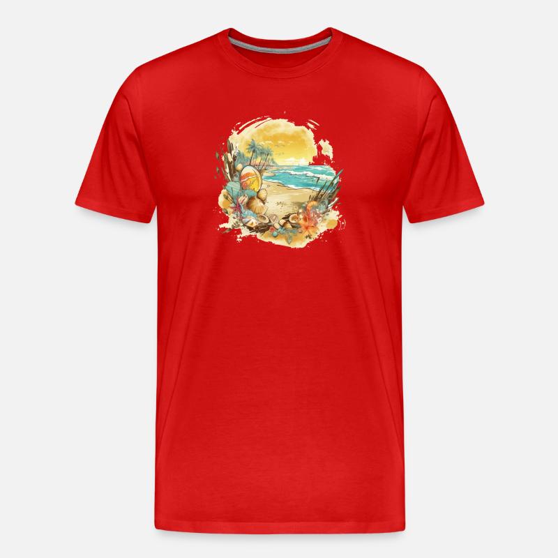 Rêve de plage - T-shirt bio Premium Homme - rouge