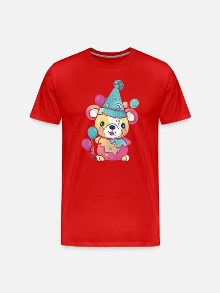 Party Bear - Men's Premium Organic T-Shirt - red