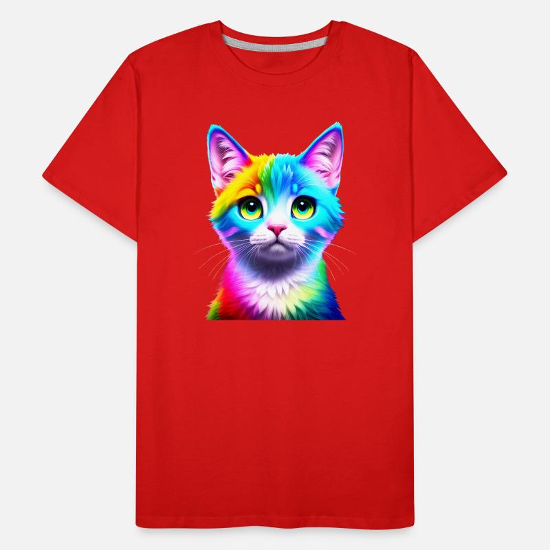 Rainbow Cat Men's Premium Organic T-Shirt