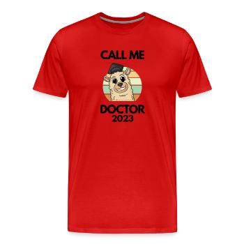 Doctoral thesis Doctorate Doctorate 2023 Doctor - Men's Premium Organic T-Shirt - red - Front - Damien (186cm)