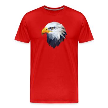 Stilisierter, geometrischer Adler - Männer Premium Bio T-Shirt - Rot - Vorne - Damien (186cm)