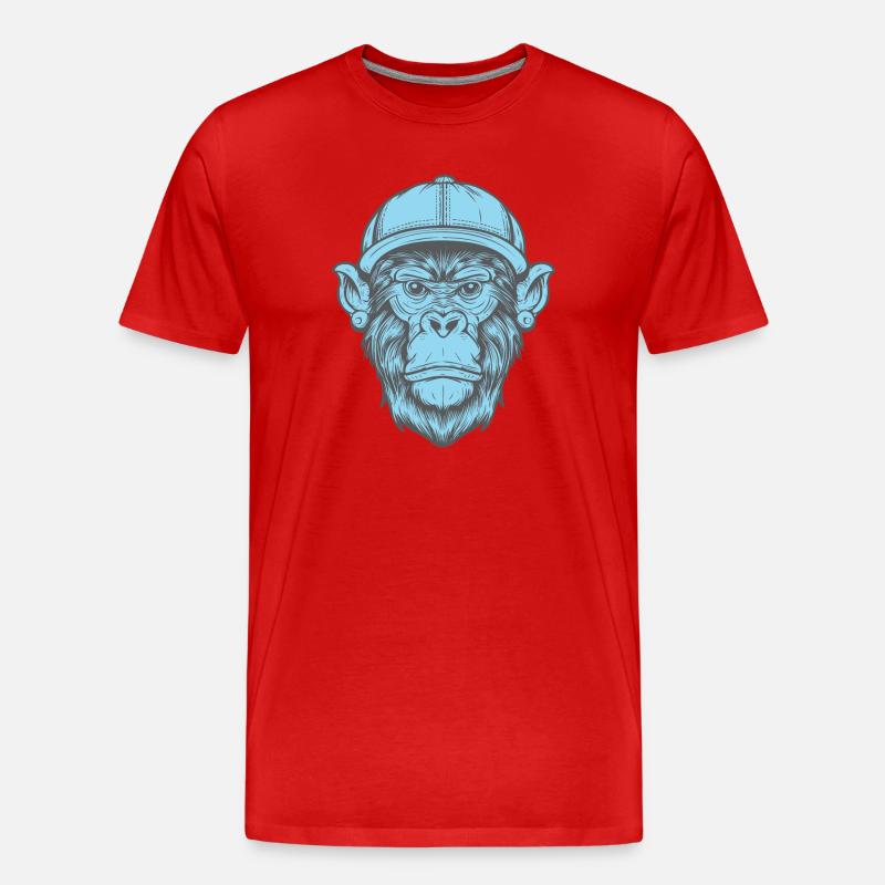 Funky Affe - Männer Premium Bio T-Shirt - Rot