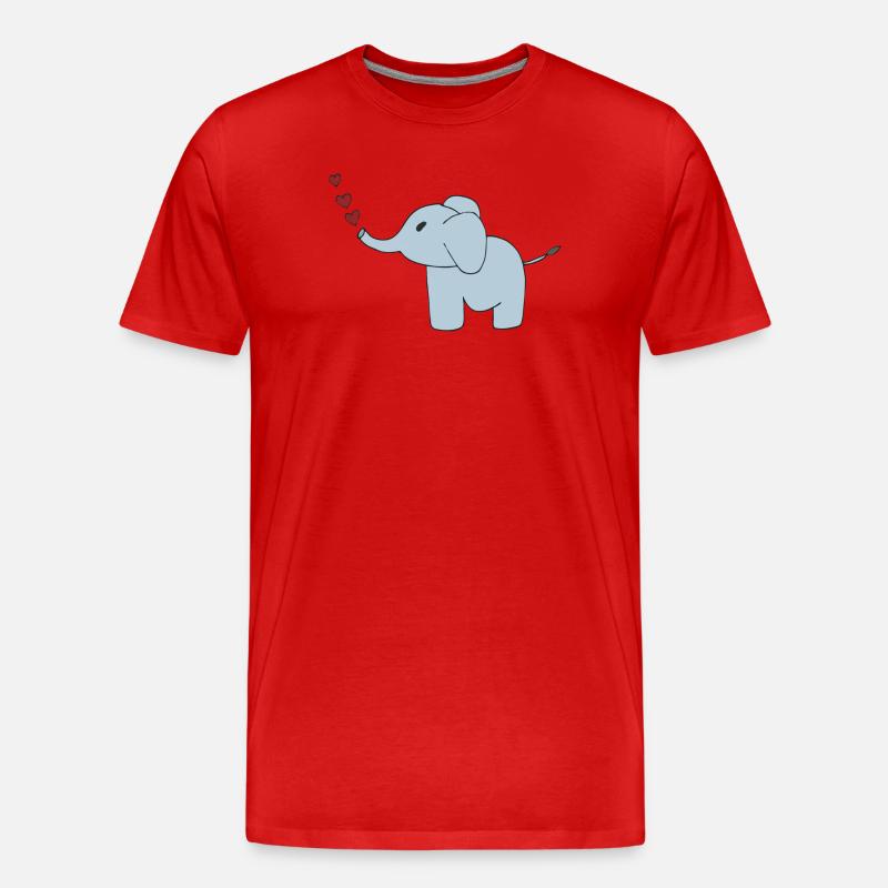 elefant herzen - Männer Premium Bio T-Shirt - Rot