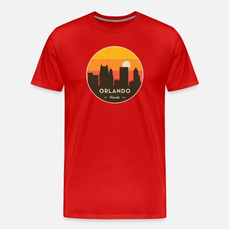 Orlando Skyline Sunset - Men's Premium Organic T-Shirt - red