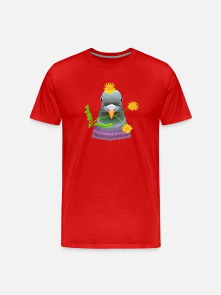 Löwenzahntaube - Männer Premium Bio T-Shirt - Rot