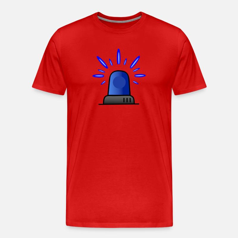 Blaulicht Sirene - Männer Premium Bio T-Shirt - Rot