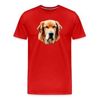 Polygone de chien Labrabor - T-shirt bio Premium Homme - rouge - Devant - Damien (186cm)