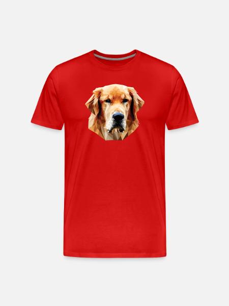 Polygone de chien Labrabor - T-shirt bio Premium Homme - rouge