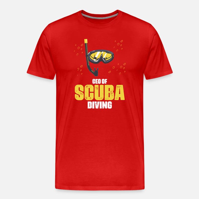 Freitaucher Gerätetaucher Design - Männer Premium Bio T-Shirt - Rot