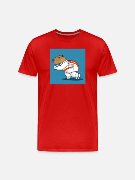 Capybara astronaut - Men's Premium Organic T-Shirt - red