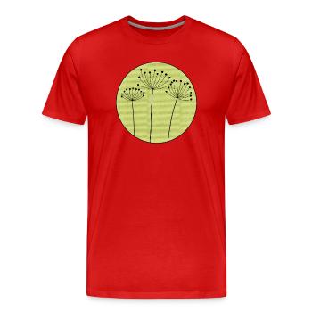 Trockenblume Minimal - Männer Premium Bio T-Shirt - Rot - Vorne - Damien (186cm)