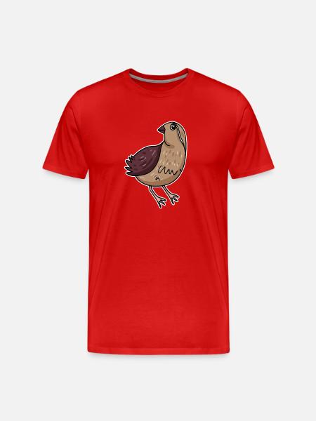 Caille Oiseau Motif Oiseaux - T-shirt bio Premium Homme - rouge