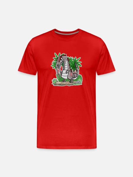 Robot Dino Dinosaur - Men's Premium Organic T-Shirt - red