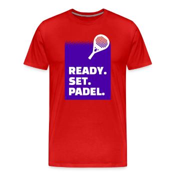 Padelspiel Statement Training Turnier Racket Padel - Männer Premium Bio T-Shirt - Rot - Vorne - Damien (186cm)