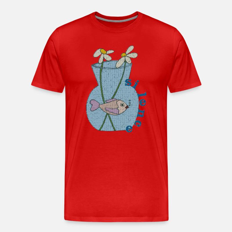 fisch im glas gewebe - Männer Premium Bio T-Shirt - Rot