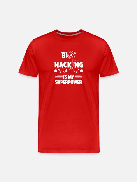 Biohacking is my superpower - Men's Premium Organic T-Shirt - red