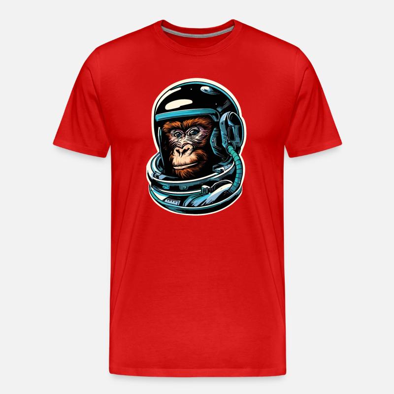 Singe de l’espace - T-shirt bio Premium Homme - rouge