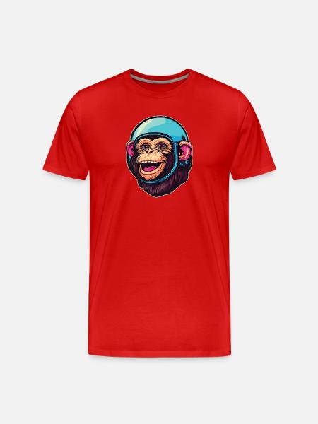 Space Monkey - Men's Premium Organic T-Shirt - red