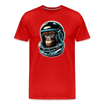 Weltraum-Affe - Männer Premium Bio T-Shirt - Rot - Vorne - Damien (186cm)
