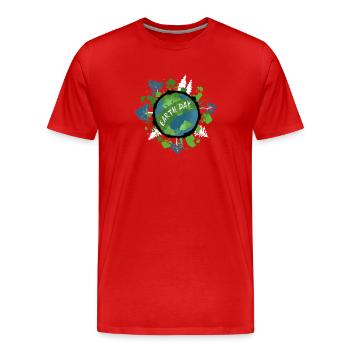 Earth Day - Planet Erde Klimaschutz Umwelt - Männer Premium Bio T-Shirt - Rot - Vorne - Damien (186cm)