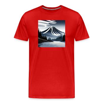 Vulkanlandschaft - Männer Premium Bio T-Shirt - Rot - Vorne - Damien (186cm)