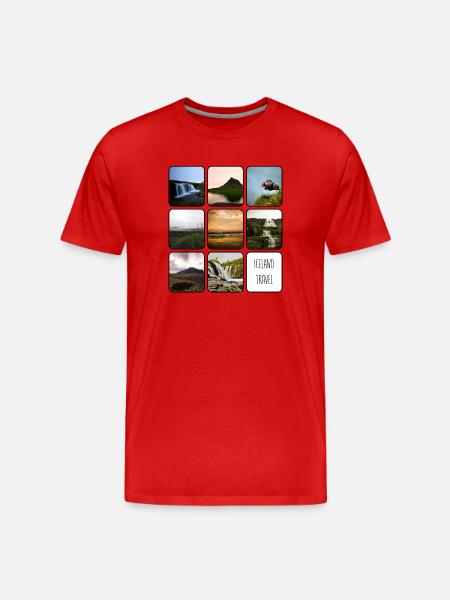 IJsland Reizen - Mannen premium biologisch T-shirt - rood