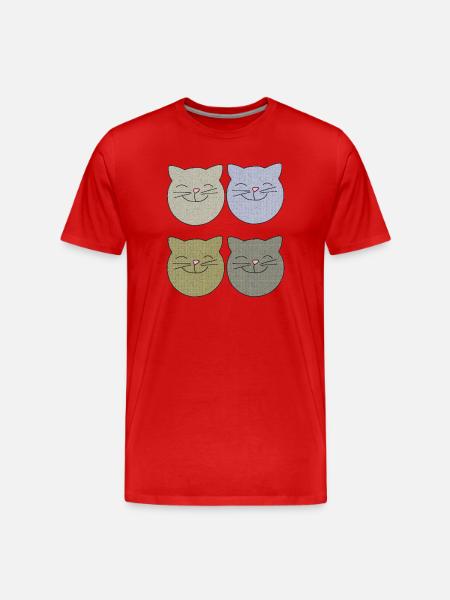 Pack Chats 4 - T-shirt bio Premium Homme - rouge