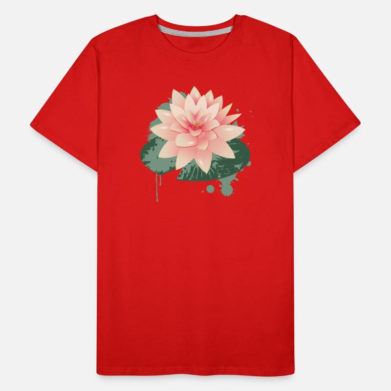 Graffiti de nénuphars avec nénuphar vert T-shirt bio Premium Homme