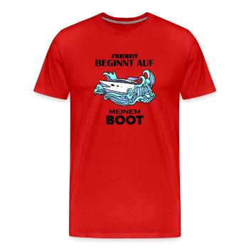 Boote Motorboot - Männer Premium Bio T-Shirt - Rot - Vorne - Damien (186cm)