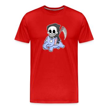 Sensenmann Elefant - Männer Premium Bio T-Shirt - Rot - Vorne - Damien (186cm)