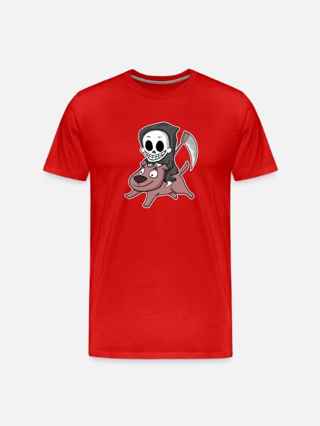 Grim Reaper Dog - Men's Premium Organic T-Shirt - red