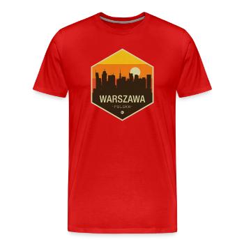 Warsaw Skyline - Men's Premium Organic T-Shirt - red - Front - Damien (186cm)