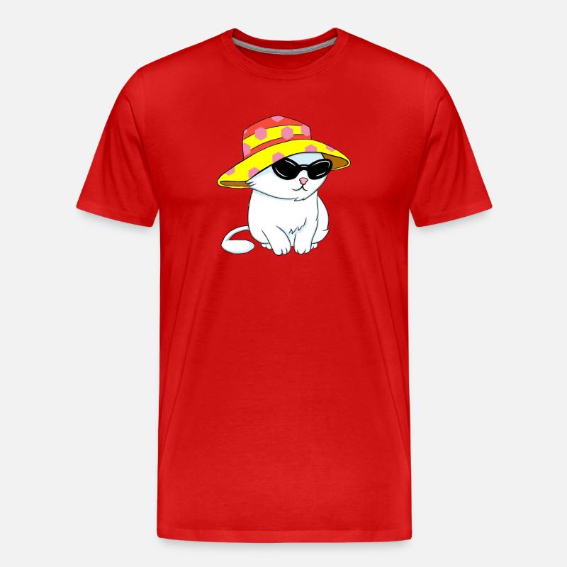 Kätzchen im Strandstil - Männer Premium Bio T-Shirt - Rot