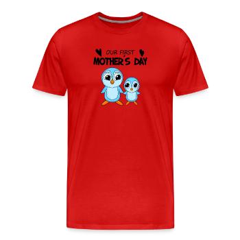 Muttertag - erster Muttertag Geschenk - Männer Premium Bio T-Shirt - Rot - Vorne - Damien (186cm)