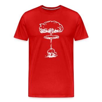 Champignon pollinique nucléaire (blanc) - T-shirt bio Premium Homme - rouge - Devant - Damien (186cm)