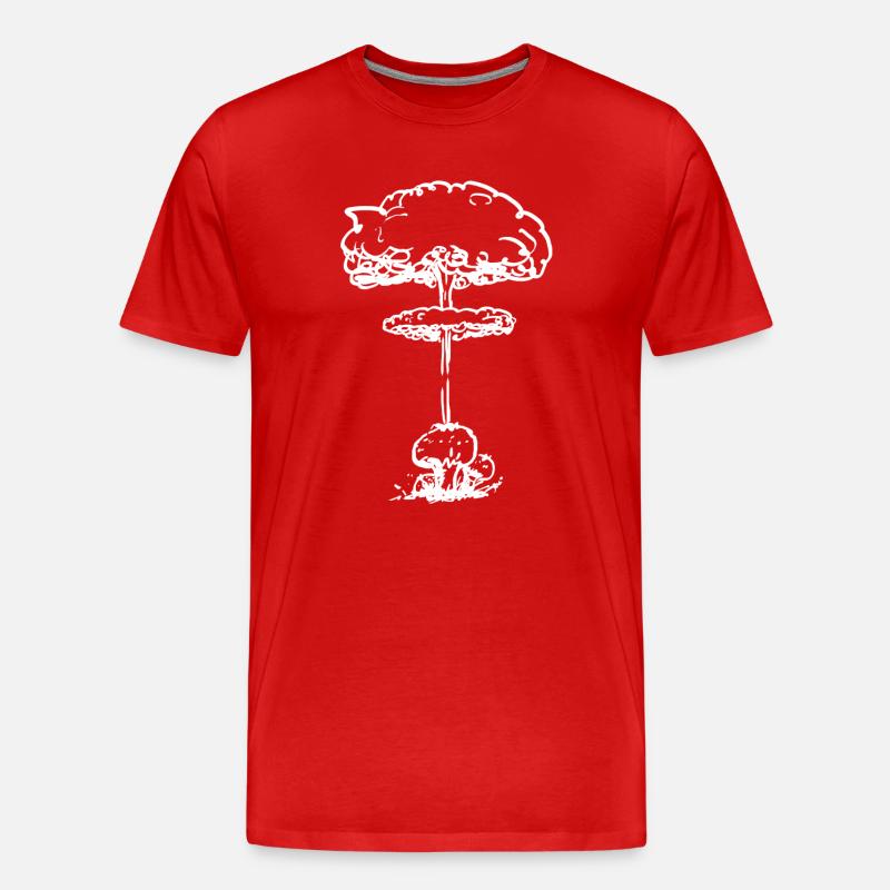 Nuklearer Pollenpilz (weiß) - Männer Premium Bio T-Shirt - Rot